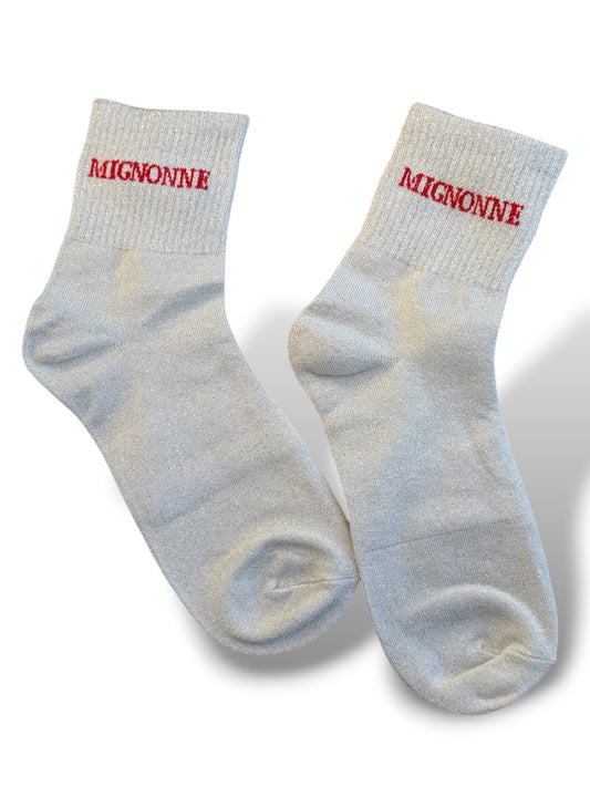 CHAUSSETTES SCINTILLANTES MIGNONNE ARGENT