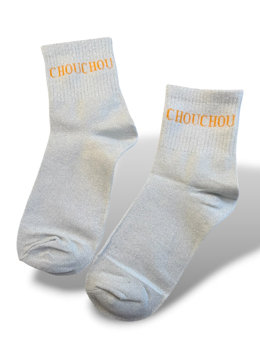 CHAUSSETTES SCINTILLANTES CHOUCHOU ARGENT