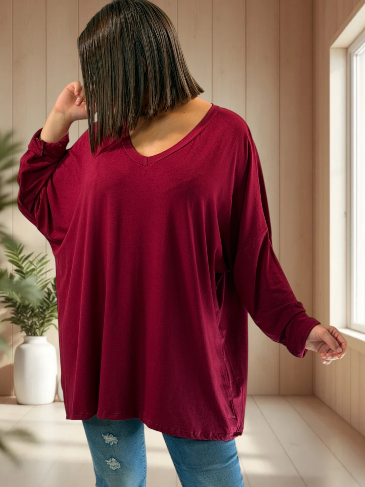 ANGY - TOP BORDEAUX  FLUIDE JUSQU'A LA TAILLE 56