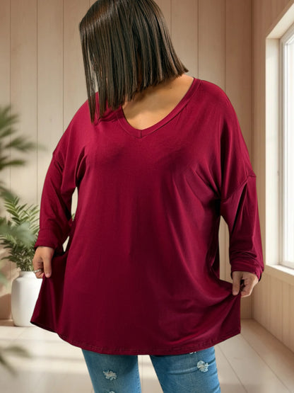 ANGY - TOP BORDEAUX  FLUIDE JUSQU'A LA TAILLE 56