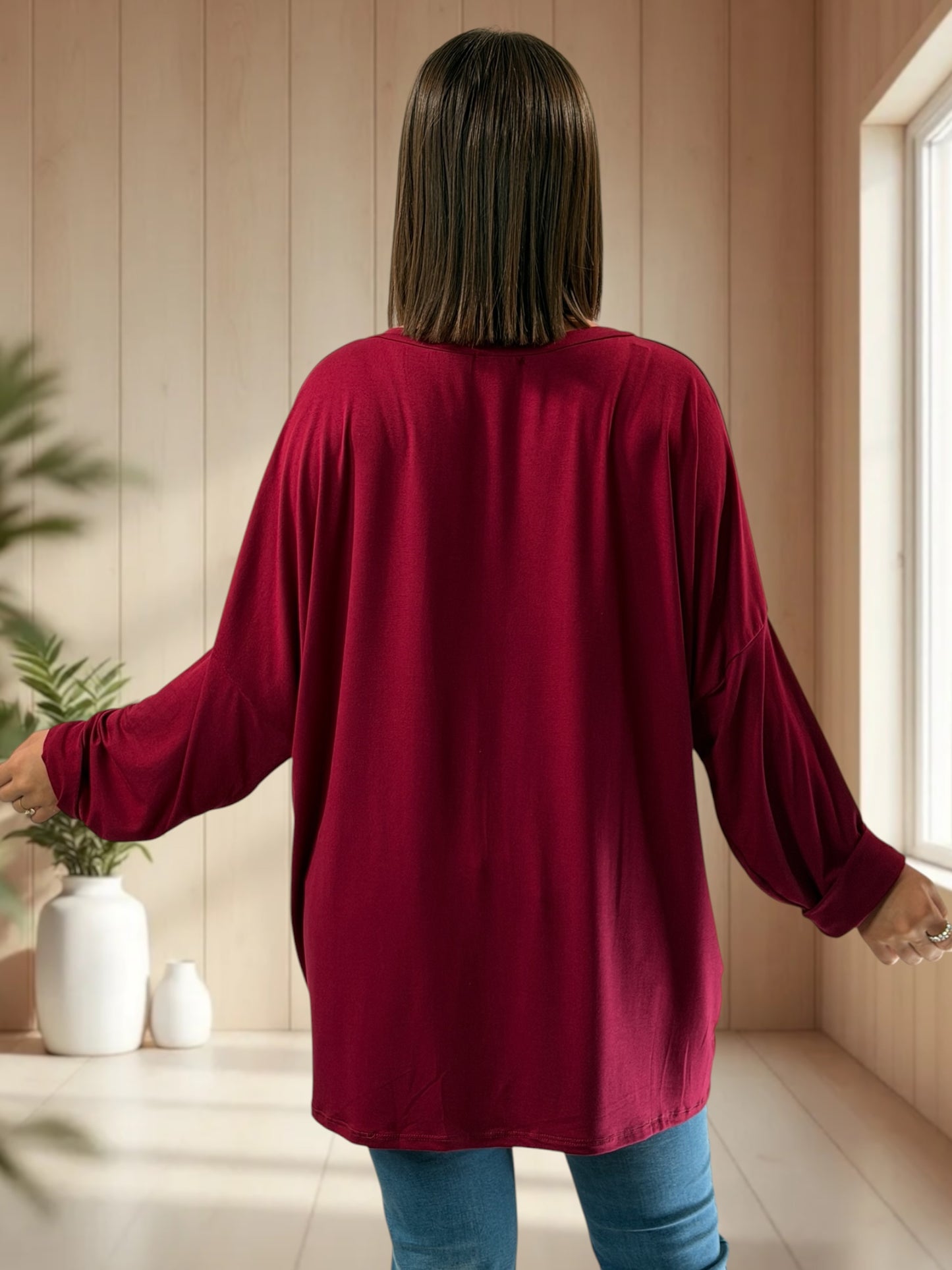 ANGY - TOP BORDEAUX  FLUIDE JUSQU'A LA TAILLE 56