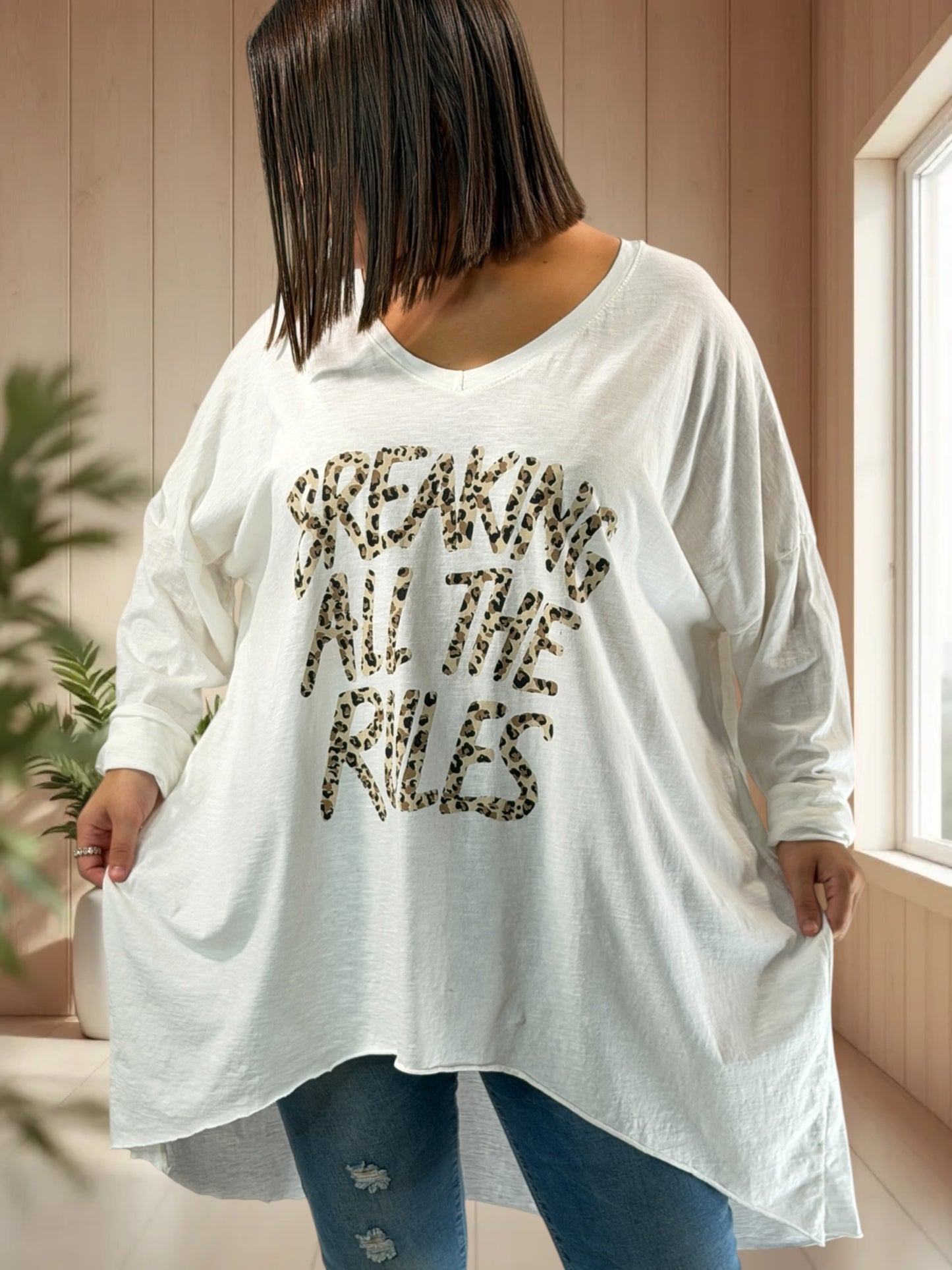 SAVANA - TEE-SHIRT OVERSIZE BLANC JUSQU'A LA TAILLE 56
