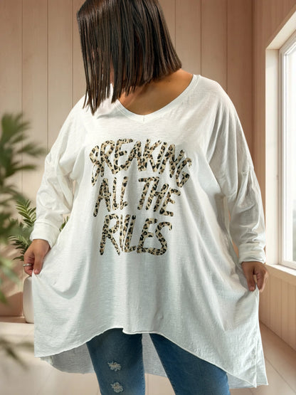 SAVANA - TEE-SHIRT OVERSIZE BLANC JUSQU'A LA TAILLE 56