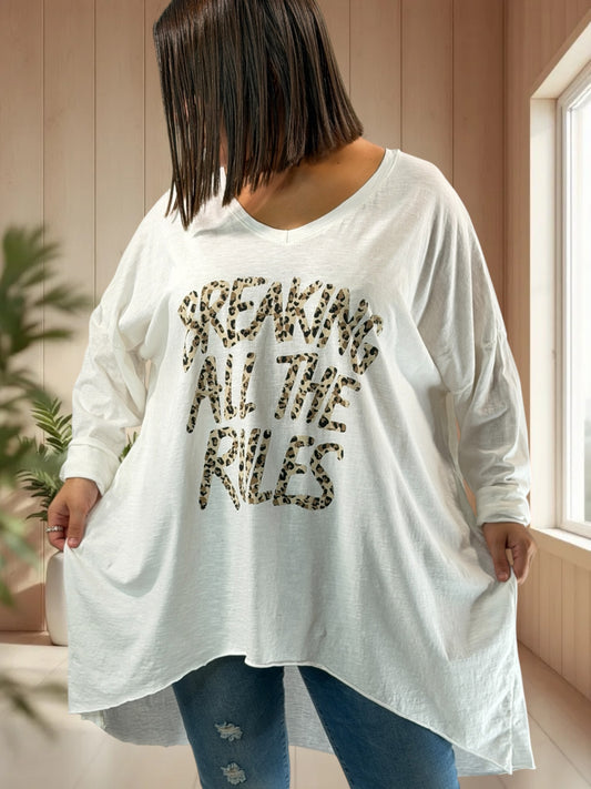 SAVANA - TEE-SHIRT OVERSIZE BLANC JUSQU'A LA TAILLE 56