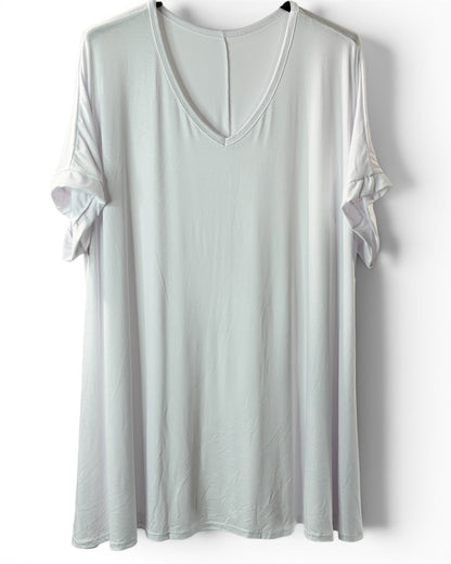 INGRID - T-SHIRT OVERSIZE BLANC JUSQU'A LA TAILLE 48 A 56
