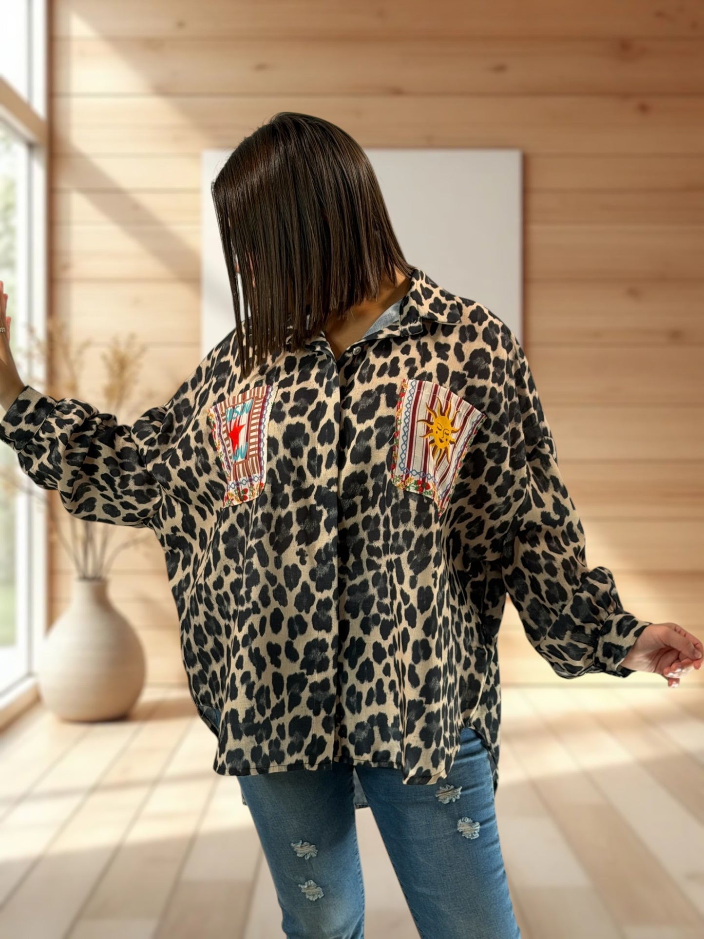 SOLELUNA - CHEMISE OVERSIZE LEOPARD JUSQU'A LA TAILLE 54