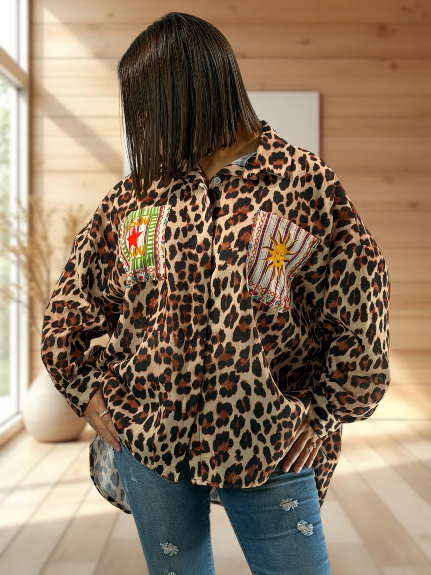 SOLELUNA - CHEMISE OVERSIZE LEOPARD JUSQU'A LA TAILLE 54