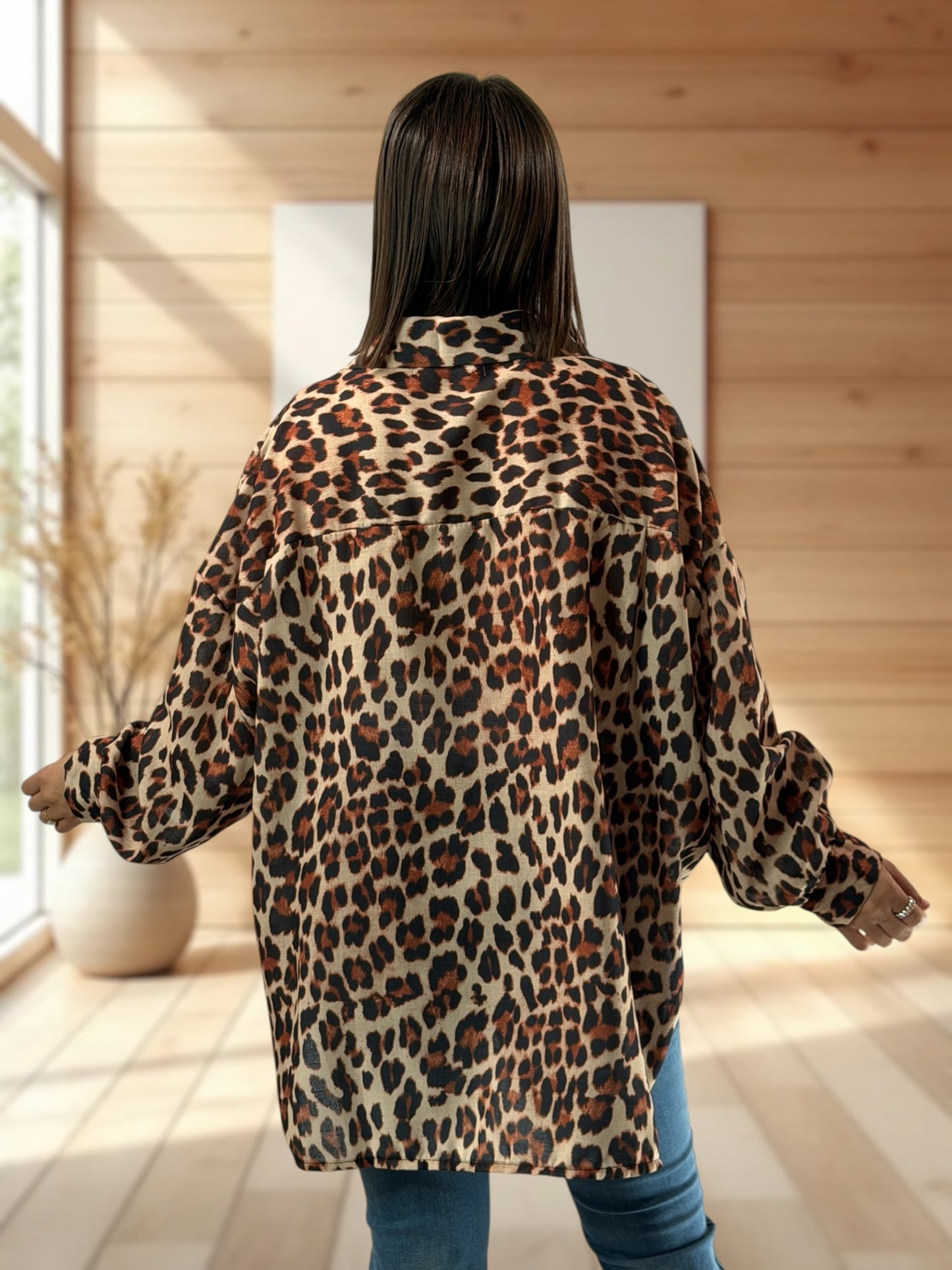 SOLELUNA - CHEMISE OVERSIZE LEOPARD JUSQU'A LA TAILLE 54