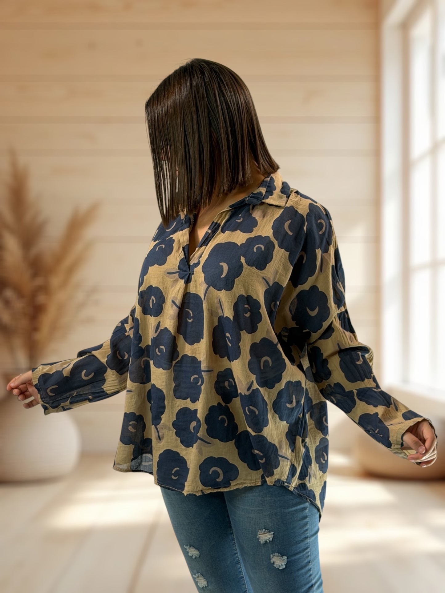 LUCINDA - BLOUSE A MOTIF MARINE JUSQU'A LA TAILLE 50