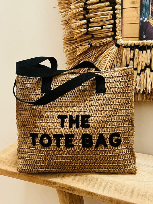 MELINA - SAC GRAND CABAS CAMEL  INSCRIPTION BRODEE TOTE BAG