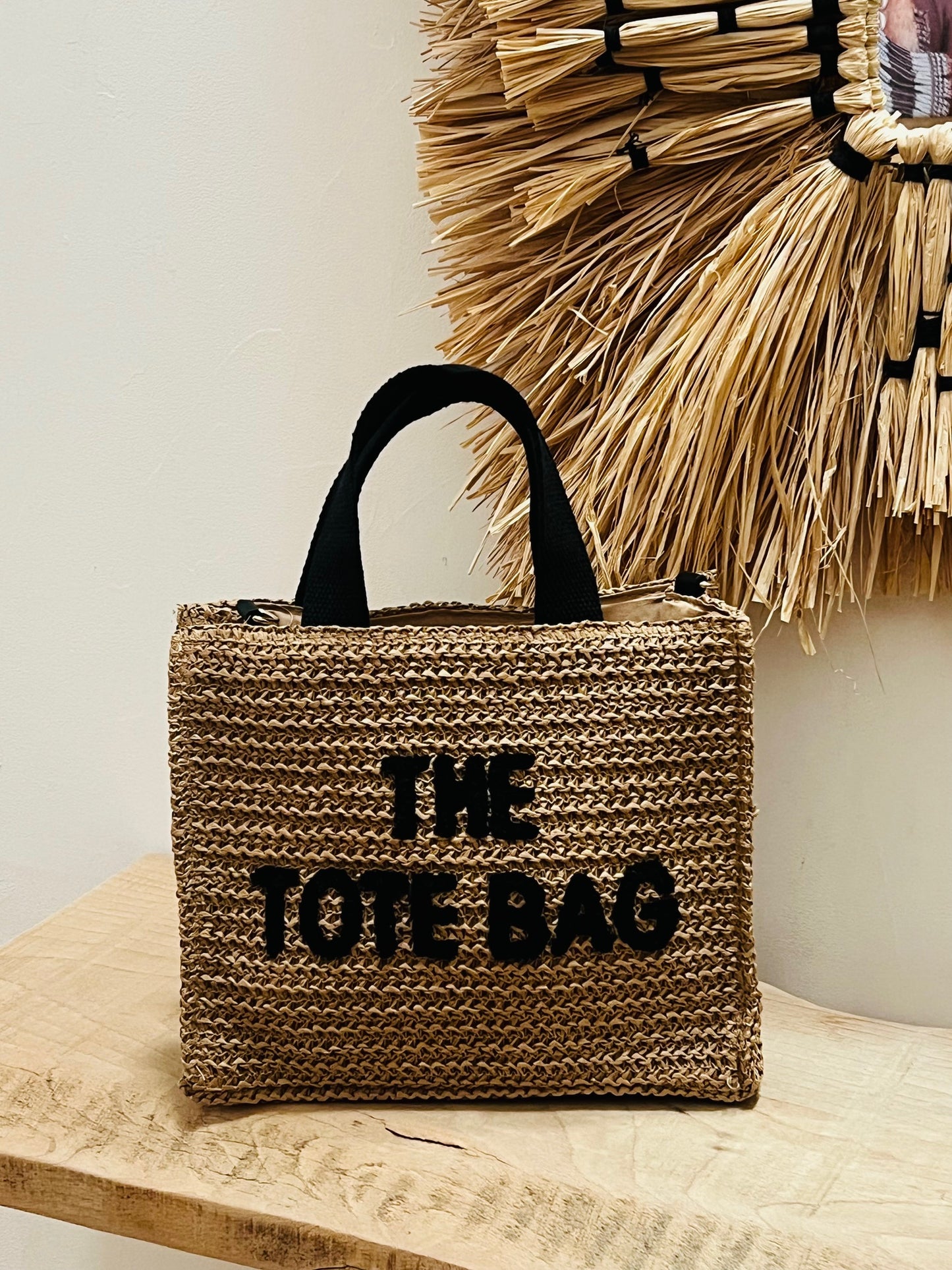 MELINA - SAC CABAS CAMEL  INSCRIPTION BRODEE TOTE BAG