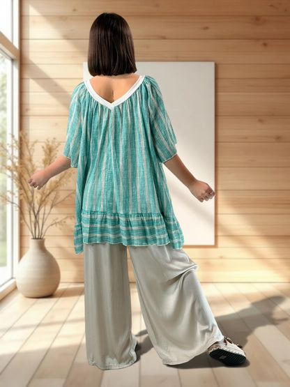 FLAVIO - PANTALON FLUIDE BEIGE JUSQUA LA TAILLE 52/54