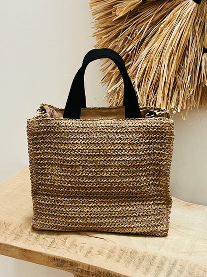MELINA - SAC CABAS CAMEL  INSCRIPTION BRODEE TOTE BAG