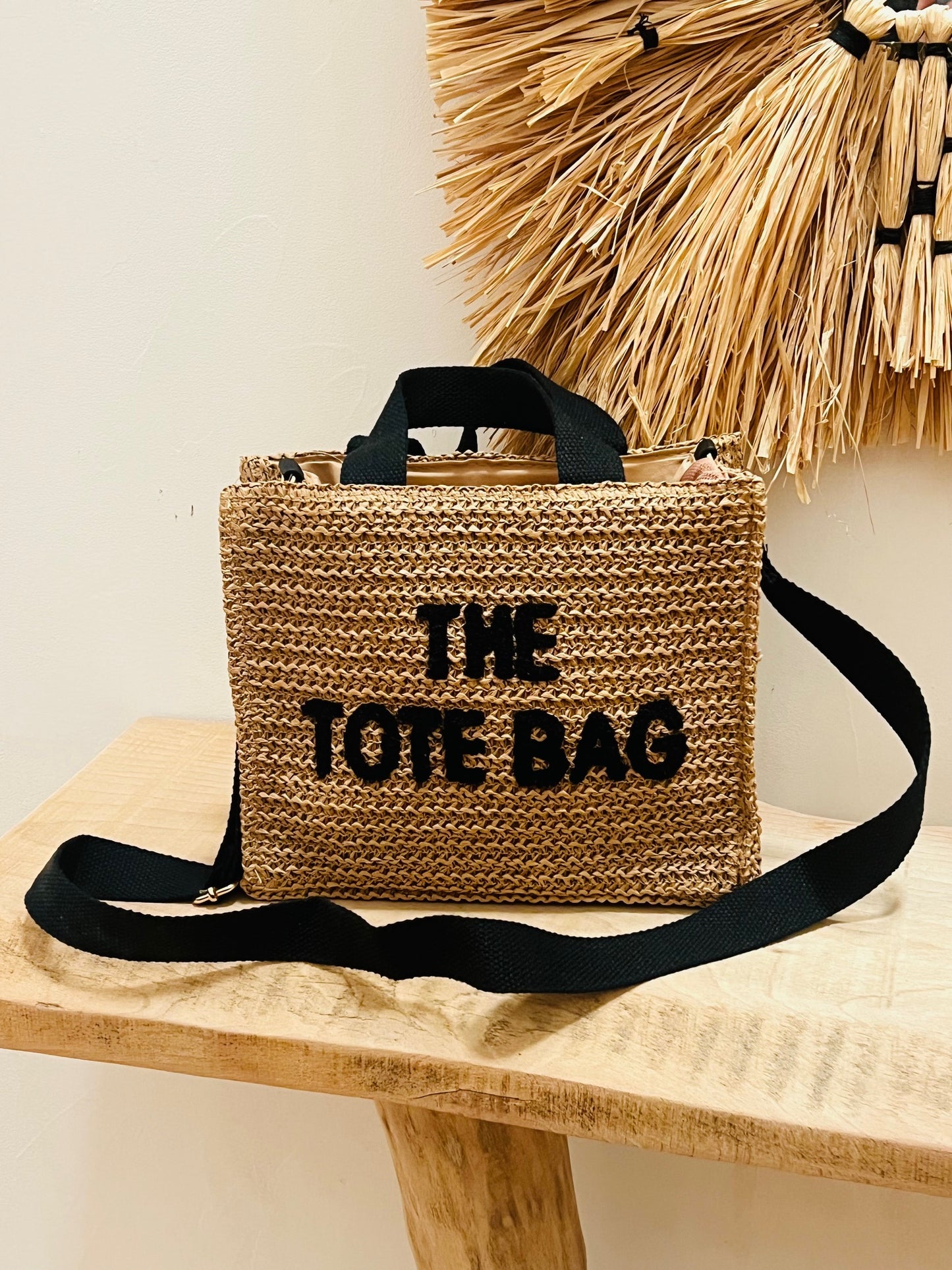 MELINA - SAC CABAS CAMEL  INSCRIPTION BRODEE TOTE BAG
