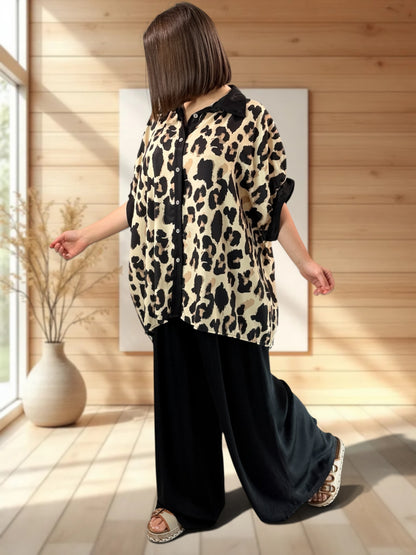 CLEMENCE - TUNIQUE OVERSIZE LEOPARD JUSQU'A LA TAILLE 56