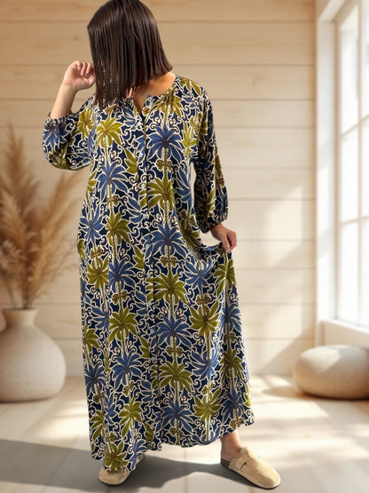 ROSANA - ROBE A MOTIF MARINE JUSQU'A LA TAILLE 48