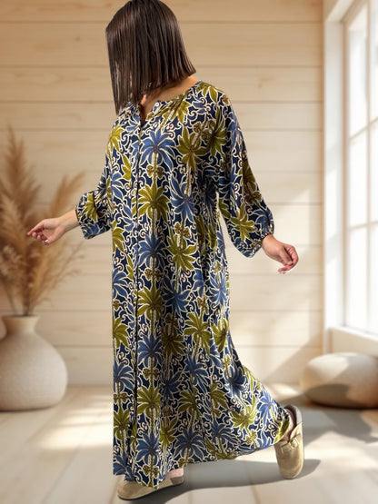 ROSANA - ROBE A MOTIF MARINE JUSQU'A LA TAILLE 48