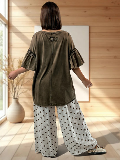 JIMMY - TEE-SHIRT OVERSIZE MARRON JUSQU'A LA TAILLE 54
