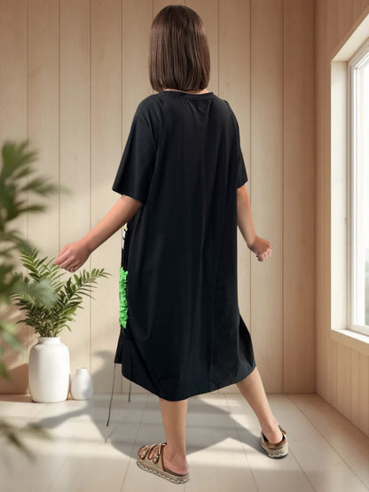 GIORGIA - ROBE NOIRE A MOTIF PAILLETTE JUSQU'A LA TAILLE 48/50