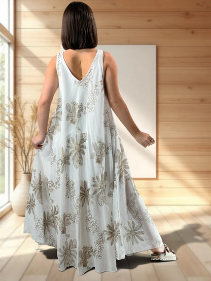CANDICE - ROBE AMPLE BRODEE JUSQU'A LA TAILLE 52