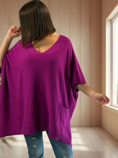 MILLO - PULL OVERSIZE CYCLAMEN JUSQU'A LA TAILLE 60