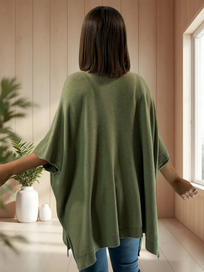 MILLO - PULL OVERSIZE KAKI JUSQU'A LA TAILLE 60