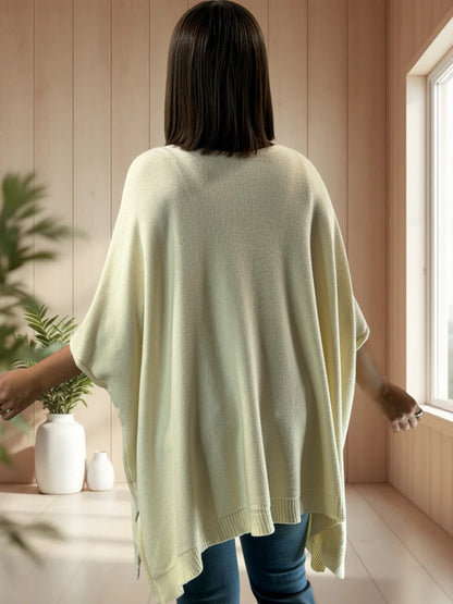 MILLO - PULL OVERSIZE BLANC CASSE JUSQU'A LA TAILLE 60