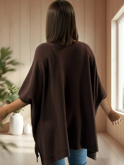 MILLO - PULL OVERSIZE MARRON JUSQU'A LA TAILLE 60