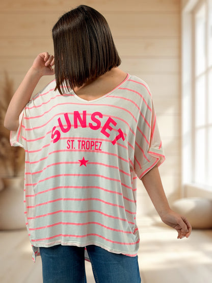 SUNSET - T-SHIRT  EN VISCOSE JUSQU'A LA TAILLE 54