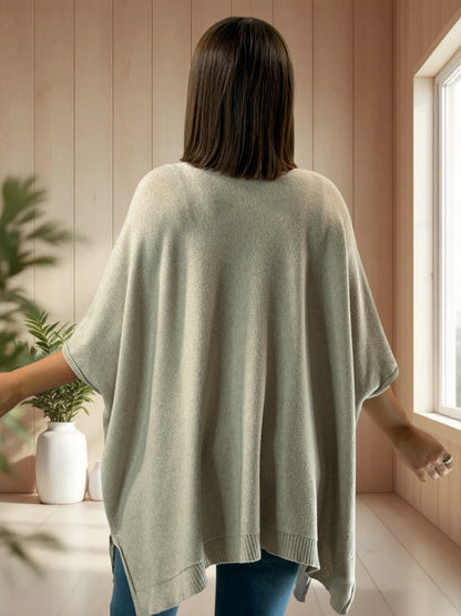 MILLO - PULL OVERSIZE BEIGE JUSQU'A LA TAILLE 60