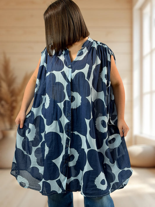 VIOLETTE  - TUNIQUE OVERSIZE JUSQU'A LA TAILLE 58/60