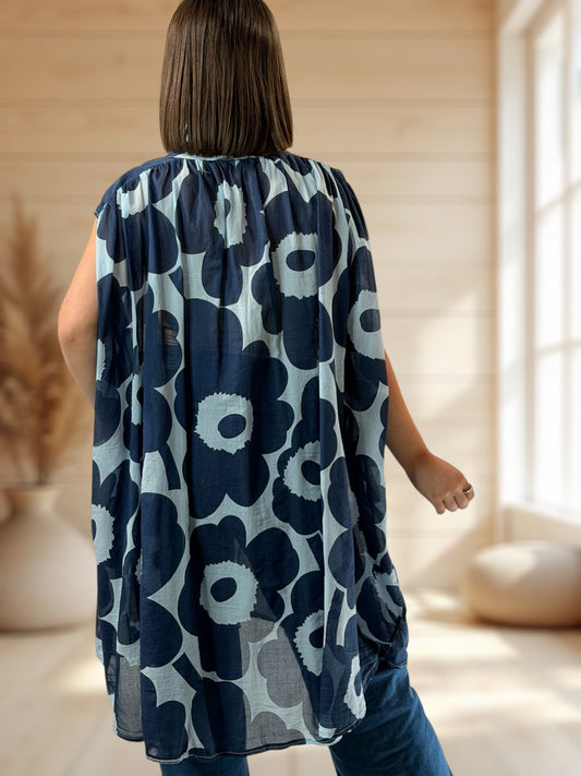 VIOLETTE  - TUNIQUE OVERSIZE JUSQU'A LA TAILLE 58/60