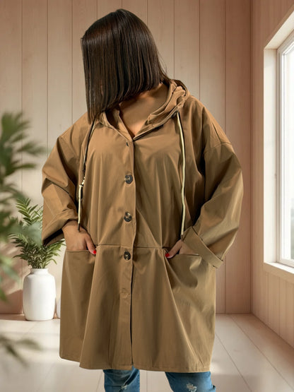 CARLOTA - TRENCH CAMEL DEPERLANT JUSQU'A LA TAILLE 56