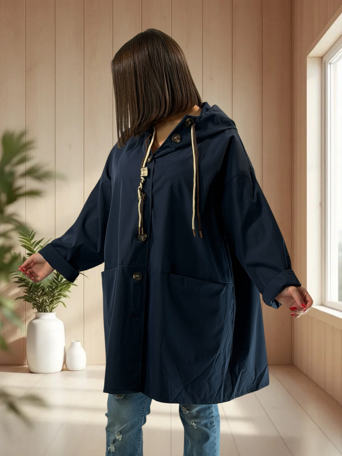 CARLOTA - TRENCH MARINE DEPERLANT JUSQU'A LA TAILLE 56