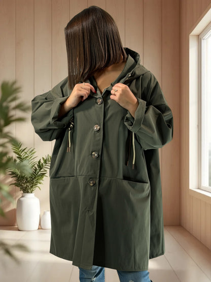 CARLOTA - TRENCH KAKI DEPERLANT JUSQU'A LA TAILLE 56