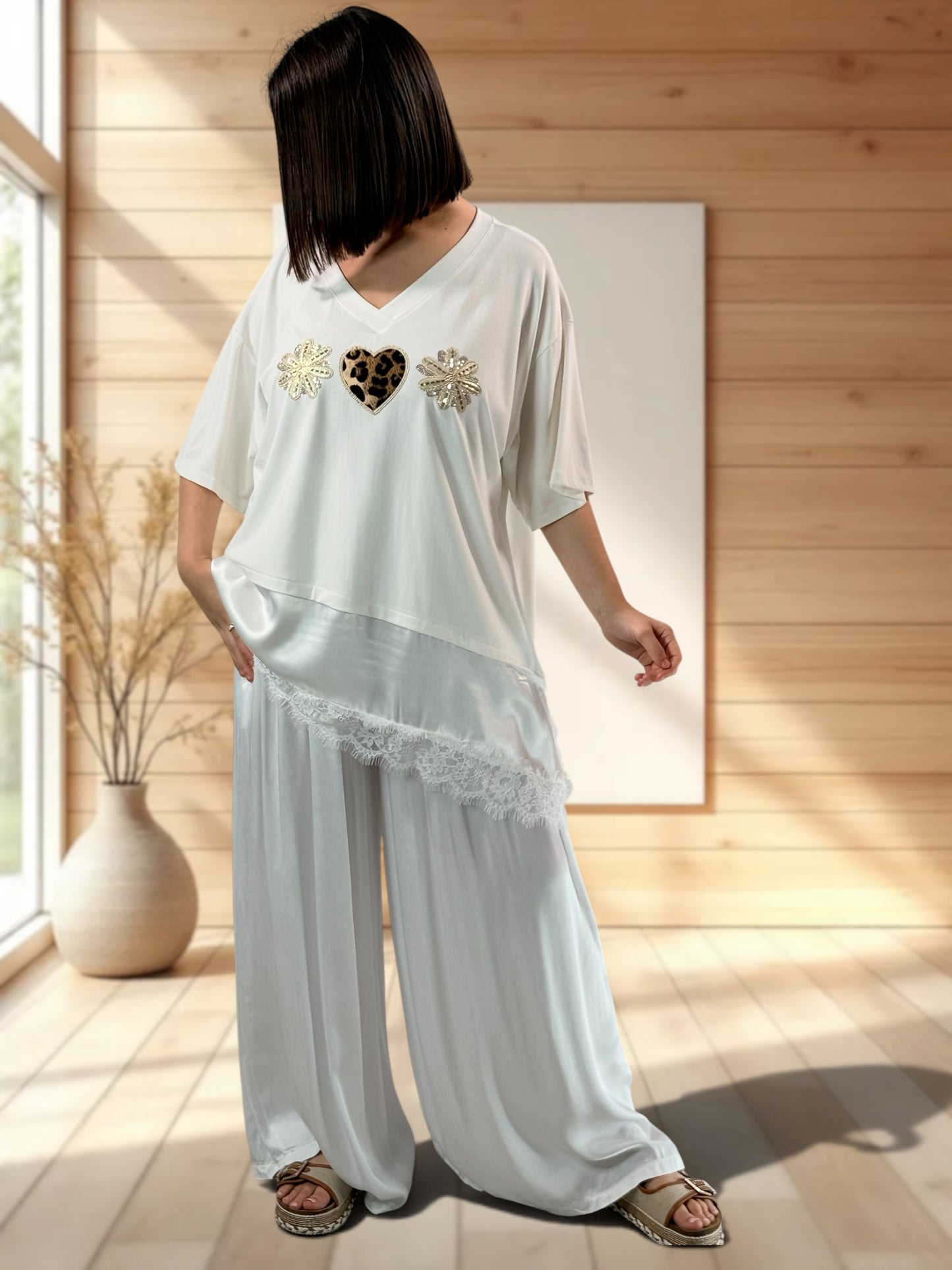FLAVIO - PANTALON FLUIDE BLANC JUSQUA LA TAILLE 52/54