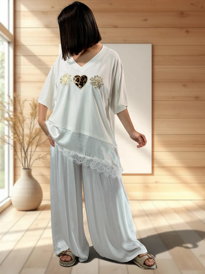 FLAVIO - PANTALON FLUIDE BLANC JUSQUA LA TAILLE 52/54