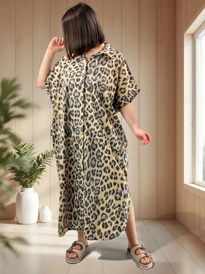 IBIZA - ROBE OVERSIZE LEOPARD JUSQU'A LA TAILLE 52/54