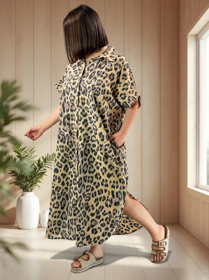 IBIZA - ROBE OVERSIZE LEOPARD JUSQU'A LA TAILLE 52/54