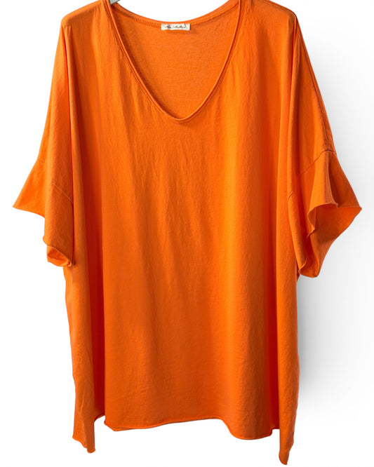 MAX - T-SHIRT EN COTON ORANGE TAILLE 48/50 A 56/58