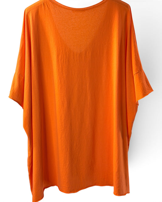 MAX - T-SHIRT EN COTON ORANGE TAILLE 48/50 A 56/58