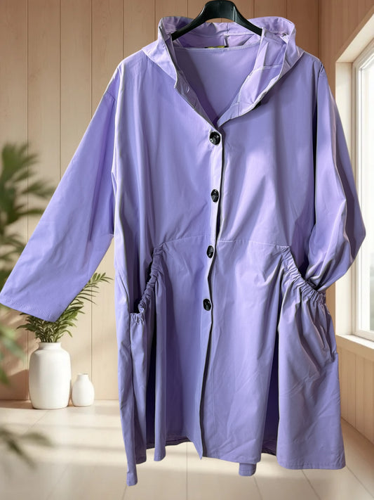 HUGO - TRENCH A CAPUCHE LILAS TAILLE 48 A 56