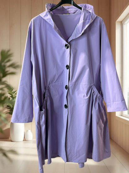 HUGO - TRENCH A CAPUCHE LILAS TAILLE 48 A 56