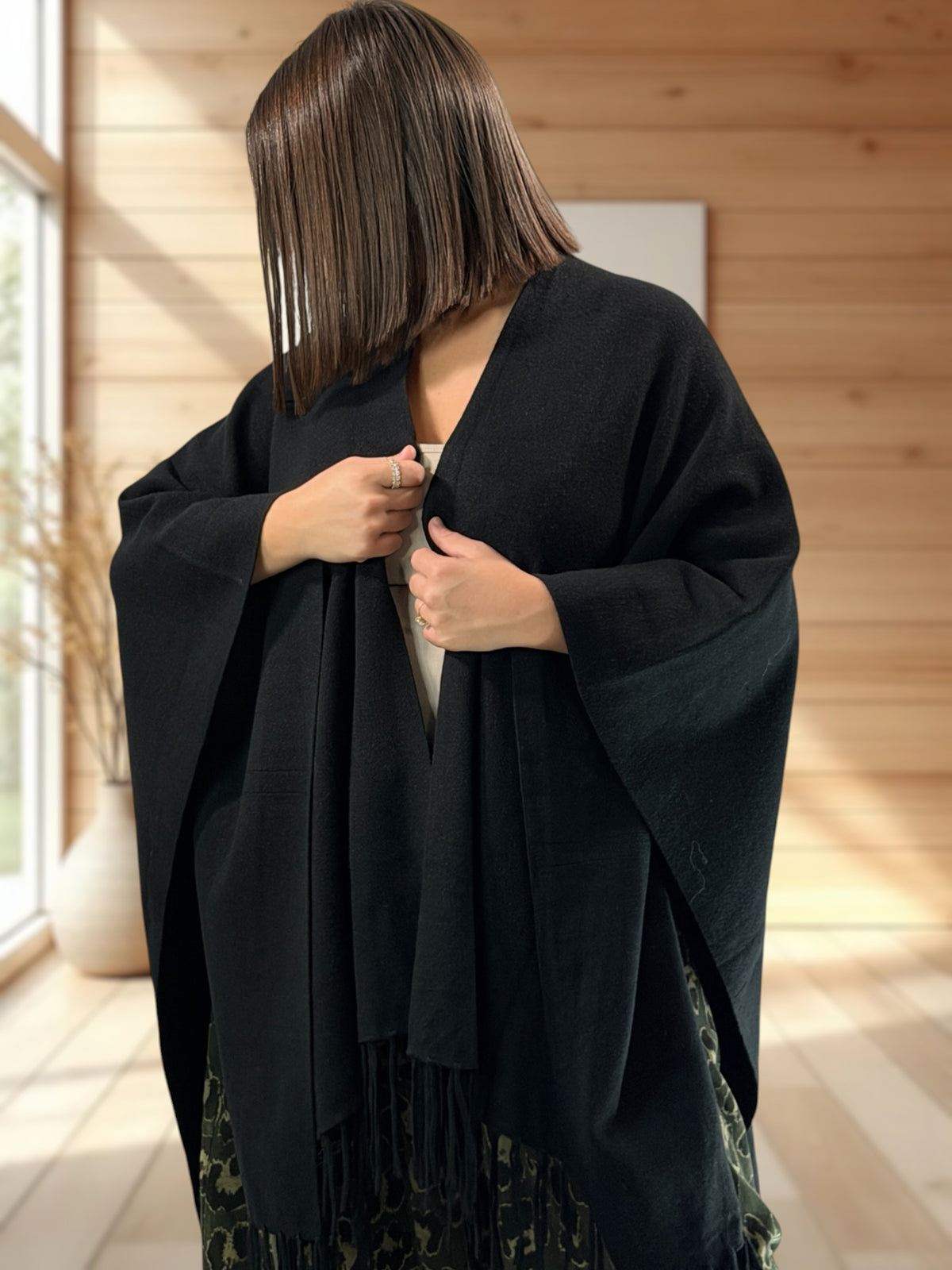 DONNA - CAPE PONCHO NOIR