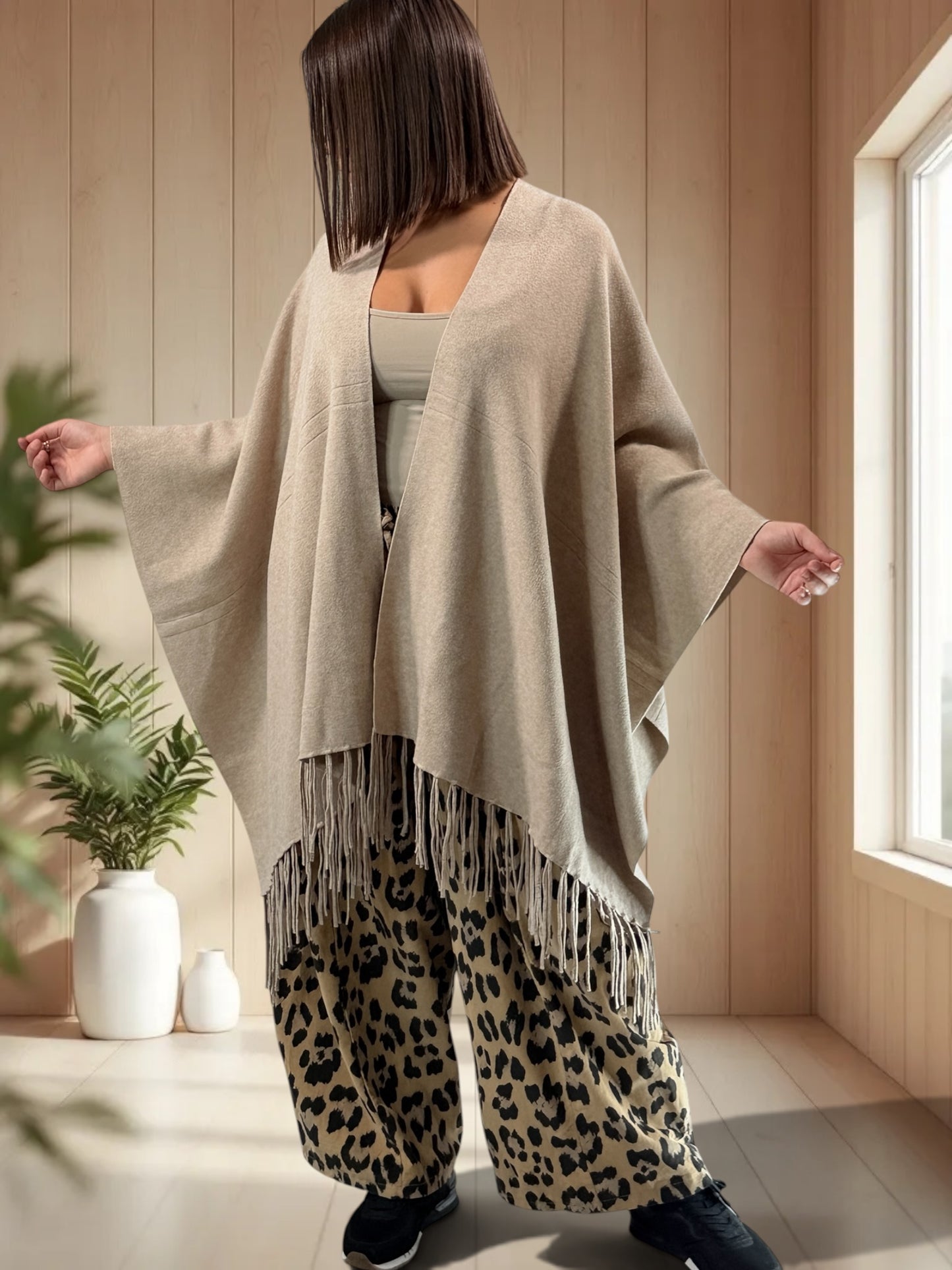 DONNA - CAPE PONCHO BEIGE