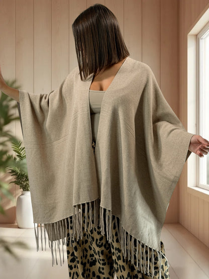 DONNA - CAPE PONCHO BEIGE
