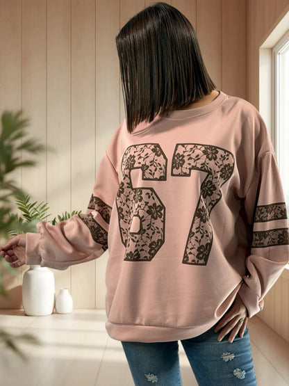 CHARLINE - SWEAT ROSE JUSQU'A LA TAILLE 52/54