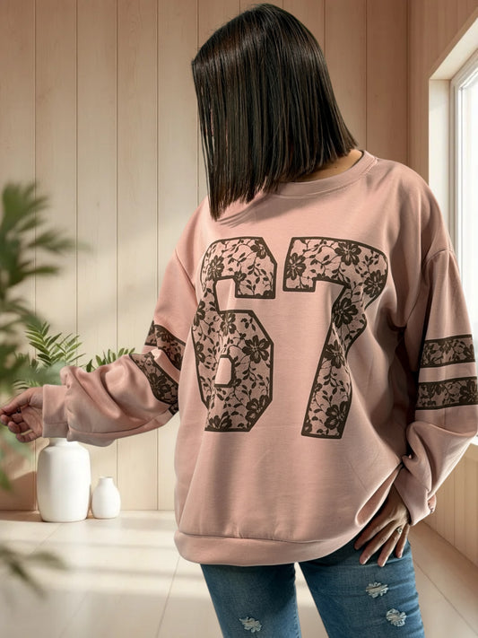 CHARLINE - SWEAT ROSE JUSQU'A LA TAILLE 52/54