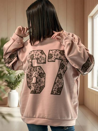 CHARLINE - SWEAT ROSE JUSQU'A LA TAILLE 52/54