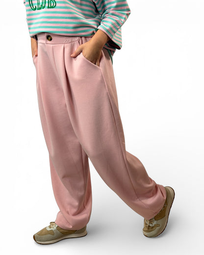 FRANCESCO - PANTALON AMPLE FLUIDE ROSE TAILLE 46/48 A 52
